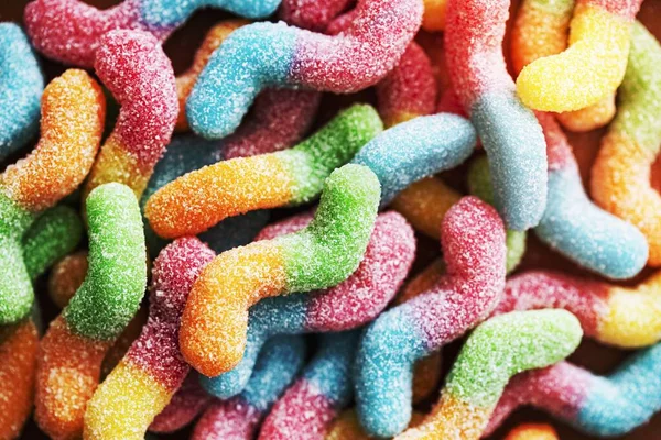 Colorful Gummy Worm Candies — Stockfoto