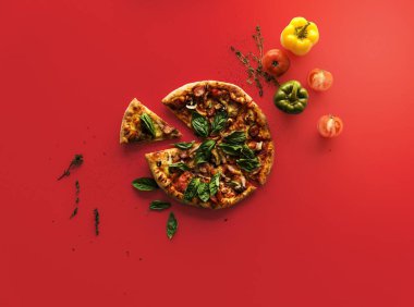 Bütün İtalyan mutfağı pizza pan dilim