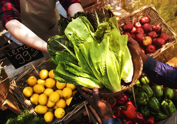 Ludzie Organic Market Uroczysty Zdrowy — Zdjęcie stockowe