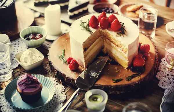 Cakes Läcker Efterrätt Bageri Event Party Mottagning — Stockfoto