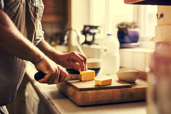 stock image Man Mixing Butter Milk Pastry Bakery Concept