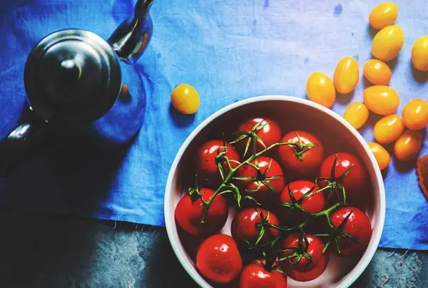 Diferentes Tipos Tomates Maceta Metal — Foto de Stock