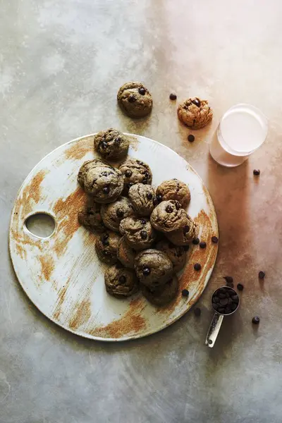 Hemmagjord Vegansk Choklad Chip Cookies — Stockfoto