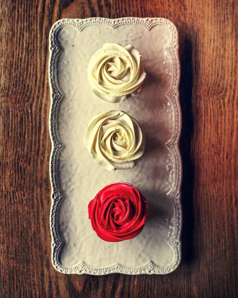 Deliziosa Rose Cup Torte Dessert Bakery Ricevimento Nozze — Foto Stock