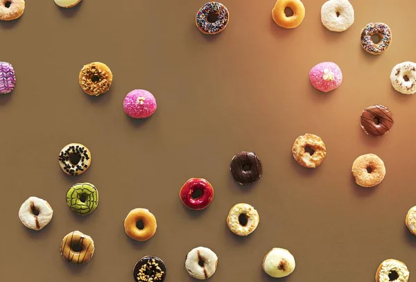 Кондитерские Изделия Пончиков Добавлением Сахара — стоковое фото