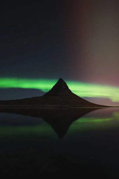 Kirkjufell Northern Lights Iceland — 스톡 사진