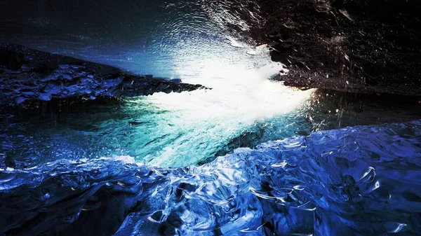 Piękna Islandzka Jaskinia Lodowa — Zdjęcie stockowe