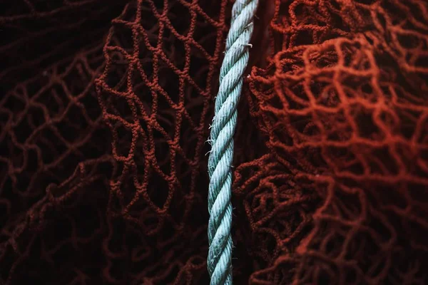 Closeup Red Fishing Nets — Stock Photo, Image