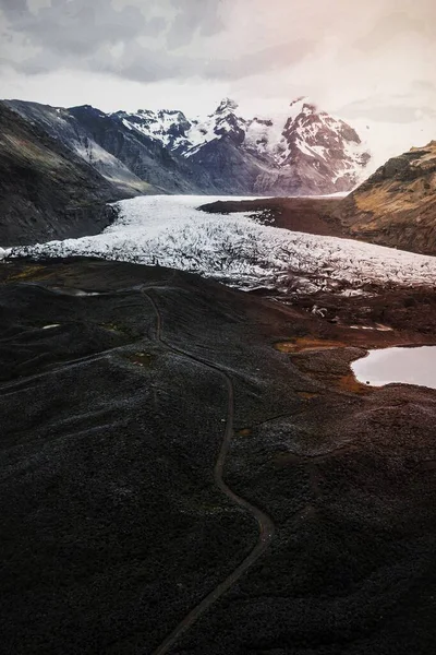 Zlanda Nın Güney Kıyısındaki Buzulun Manzarası — Stok fotoğraf