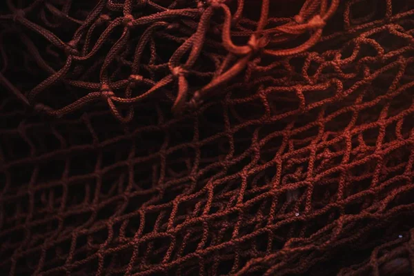 Closeup Red Fishing Nets — Stock Photo, Image