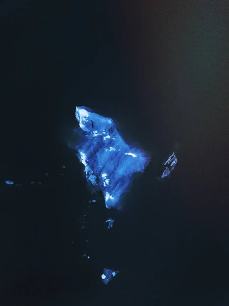 Drone Tiro Icebergs Jkulsrln Geleira Lagoa Islândia — Fotografia de Stock