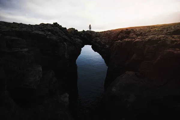 Blick Auf Den Naturbogen Auf Der Halbinsel Snaefellsnes Island — Stockfoto