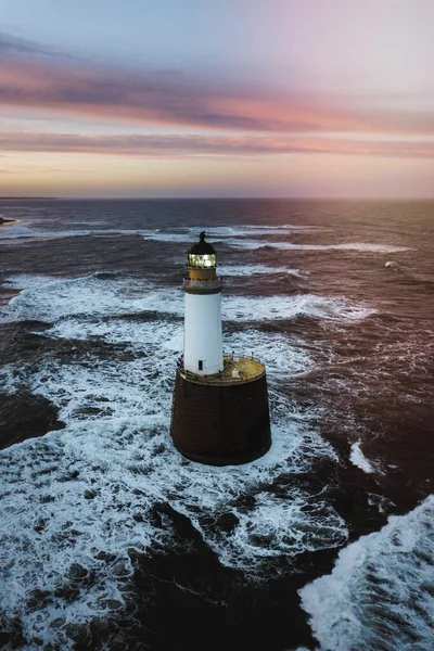 Leuchtturm Rattray Head Der Küste Von Aberdeenshire Schottland — Stockfoto