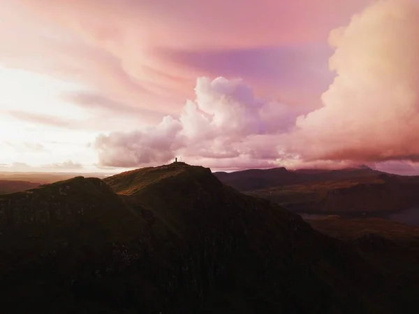Solnedgång Vid Skye Cuillin Skottland — Stockfoto