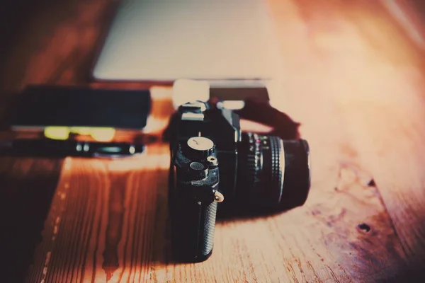 老式模拟35Mm胶片相机 — 图库照片