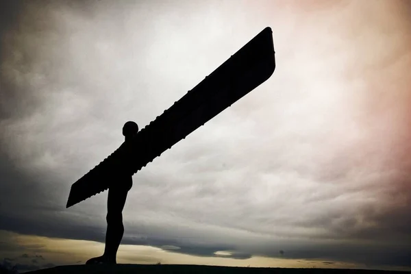 Anioł Północnej Posągu Crosby Beach Przez Antony Gormley — Zdjęcie stockowe