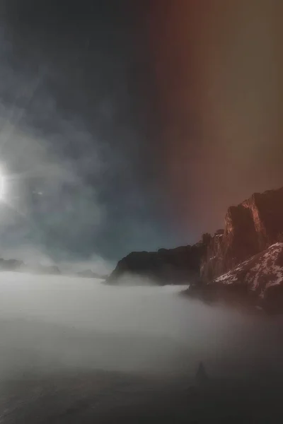 Вид Горы Облаках — стоковое фото