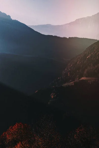 Veduta Delle Montagne Del Mattino Autunno — Foto Stock