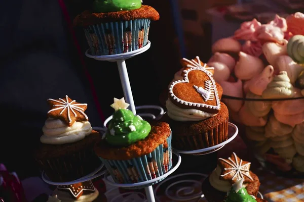 Una Imagen Cupcakes Navidad — Foto de Stock