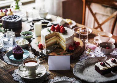 Töreni kutlama unlu tatlılar mutluluk