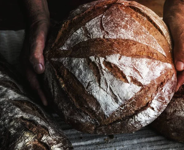 Ιδέες Συνταγή Φωτογραφία Τροφίμων Καρβέλια Ψωμί — Φωτογραφία Αρχείου