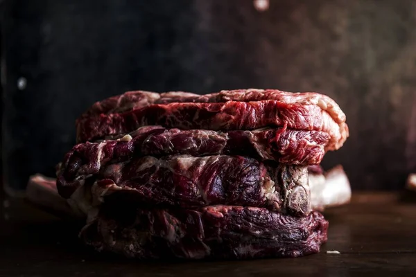 新鮮な牛肉ステーキ食品写真レシピ アイデア — ストック写真