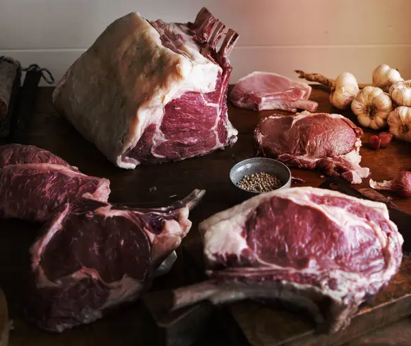 牛肉料理写真レシピのアイデアのカット — ストック写真