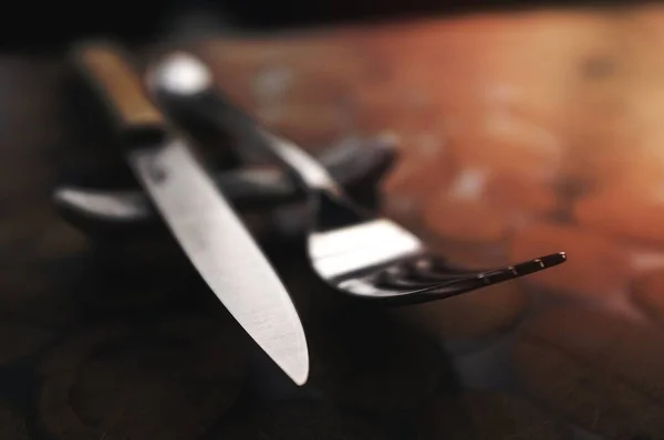 フォークとステーキナイフのセット — ストック写真