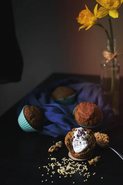 Friska Muffins Till Efterrätt — Stockfoto