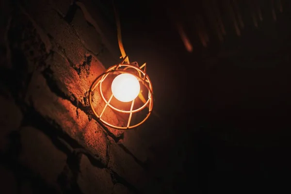 Lámpara Segunda Guerra Mundial Túnel Subterráneo —  Fotos de Stock