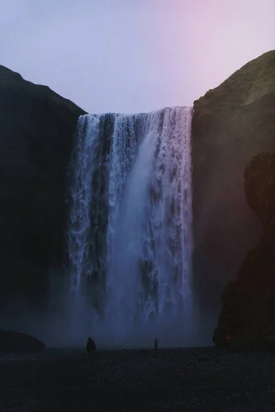 Skgafosský Vodopád Řece Skoze Jihu Islandu — Stock fotografie