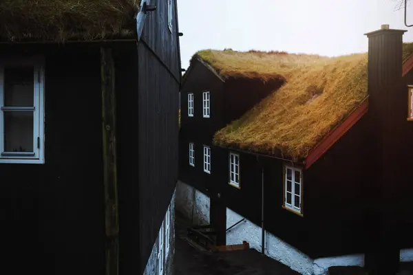 丹麦王国法罗群岛的Bour村 属于丹麦王国 — 图库照片
