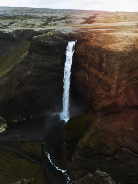 Беспилотный Снимок Водопада Хайфосс Исландия — стоковое фото