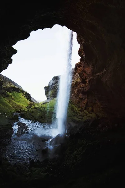 View Kvernufoss Waterfall South Iceland — Stockfoto