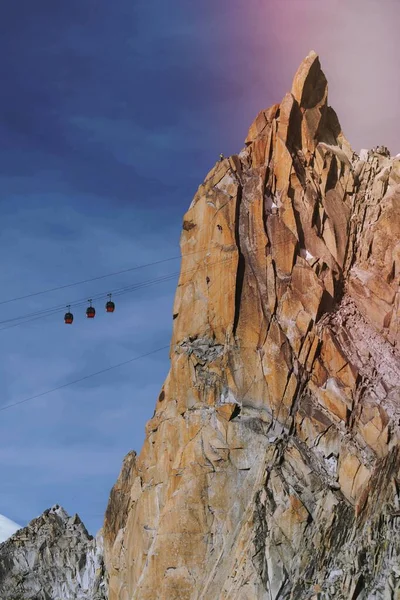 Cable Car Line Passing Chamonix Alps France — Stock Photo, Image