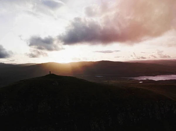 Sonnenuntergang Bei Skye Cuillin Schottland — Stockfoto