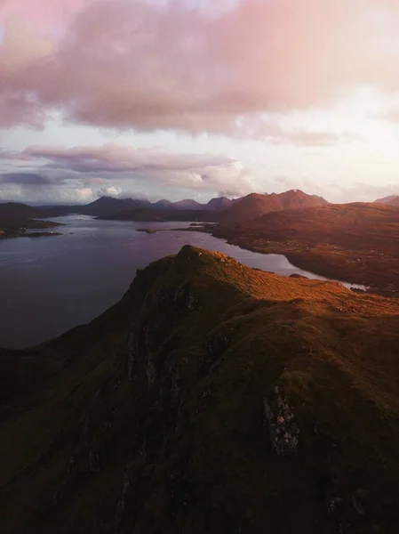 Zonsondergang Bij Skye Cuillin Schotland — Stockfoto