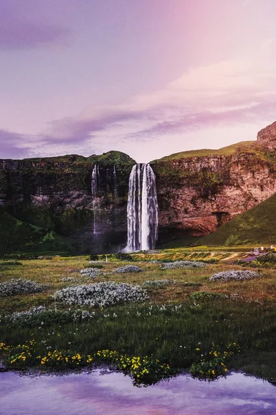 Вид Водоспад Сельяландсфосс Ісландії — стокове фото