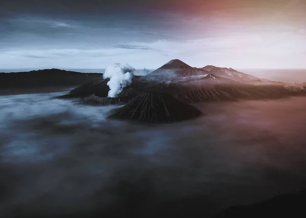 Mount Bromo Och Vulkaner Indonesien — Stockfoto