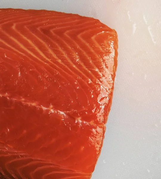 Idea Przepis Świeże Surowego Łososia Jedzenie Fotografia — Zdjęcie stockowe