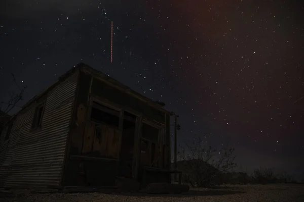 Granero Abandonado Cielo Estrellado — Foto de Stock