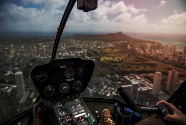 Blick Von Einem Hubschrauber Auf Honolulu Usa — Stockfoto