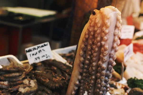 Octopus Vis Die Een Markt Worden Verkocht — Stockfoto
