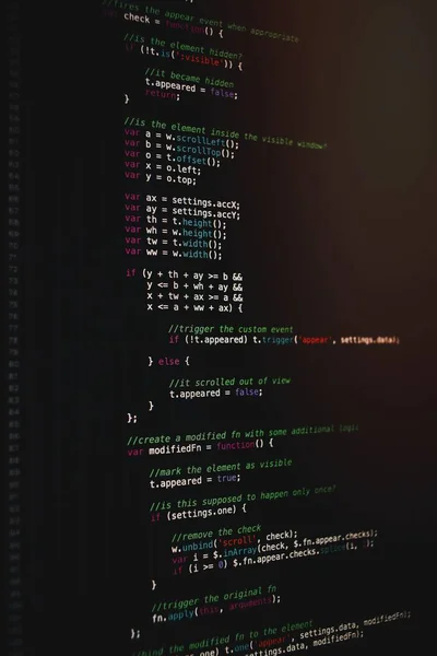Software Sviluppatore Codice Programmazione Sfondo Nero — Foto Stock