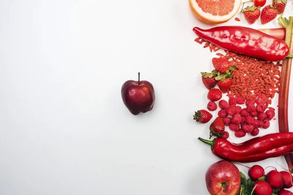 Una Variedad Frutas Verduras Rojas — Foto de Stock