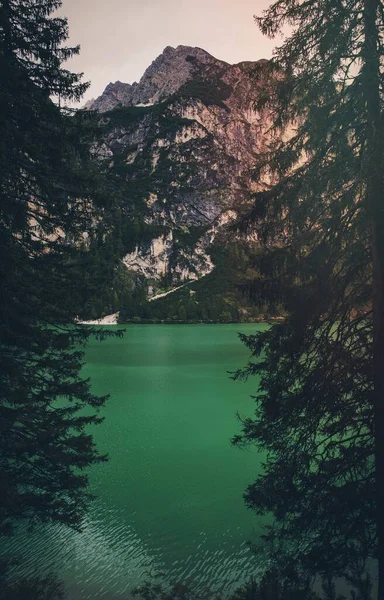 Pragser Wildsee Lake Italy — Stock Photo, Image