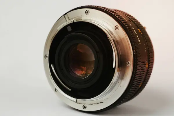 Camera Lens Witte Achtergrond — Stockfoto