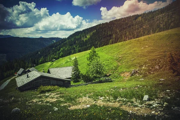 Uma Imagem Casa Alpes — Fotografia de Stock