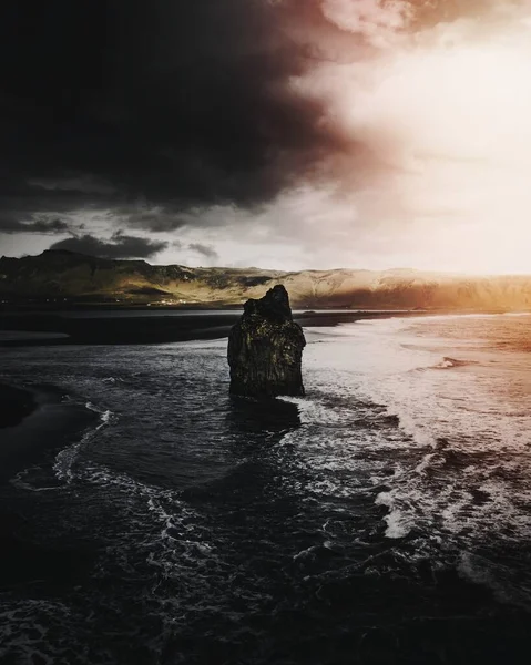 Пляж Черным Песком Вика Исландии — стоковое фото