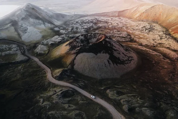 自然冰原火山景观 — 图库照片